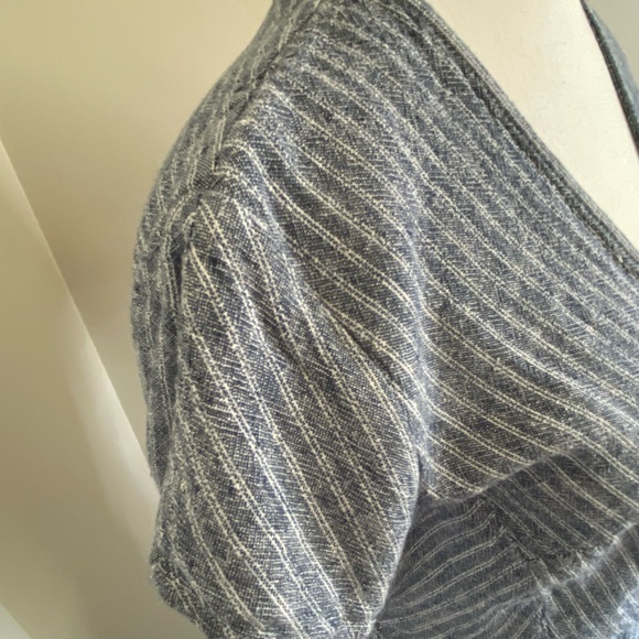 Banana Republic Blue/White Stripe Linen Blend Casual Nautical Summer Dress-Sz-6 - Picture 4 of 16